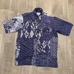 Mens Vintage Surf Line Hawaiian Beach Button‎ Down Shirt